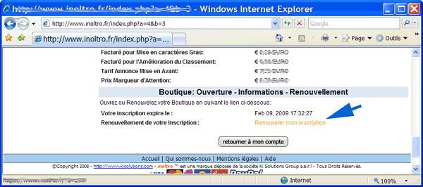cran inoltro - cliquez sur renouveler mon inscription